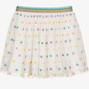 NWT Stella McCartney Kids Embroidered Rainbow Star Tulle Skirt